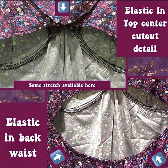 NWOT XL COTTAGECORE FALL DRESS FLORAL BACK CUTOUT & RUFFLE HEM - Picture 7 of 13